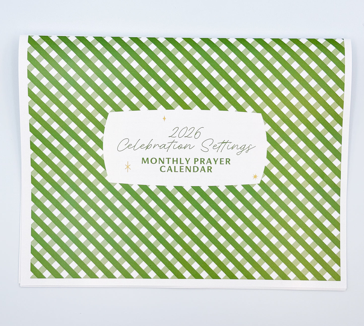 2026 Green Gingham Cover Prayer Calendar