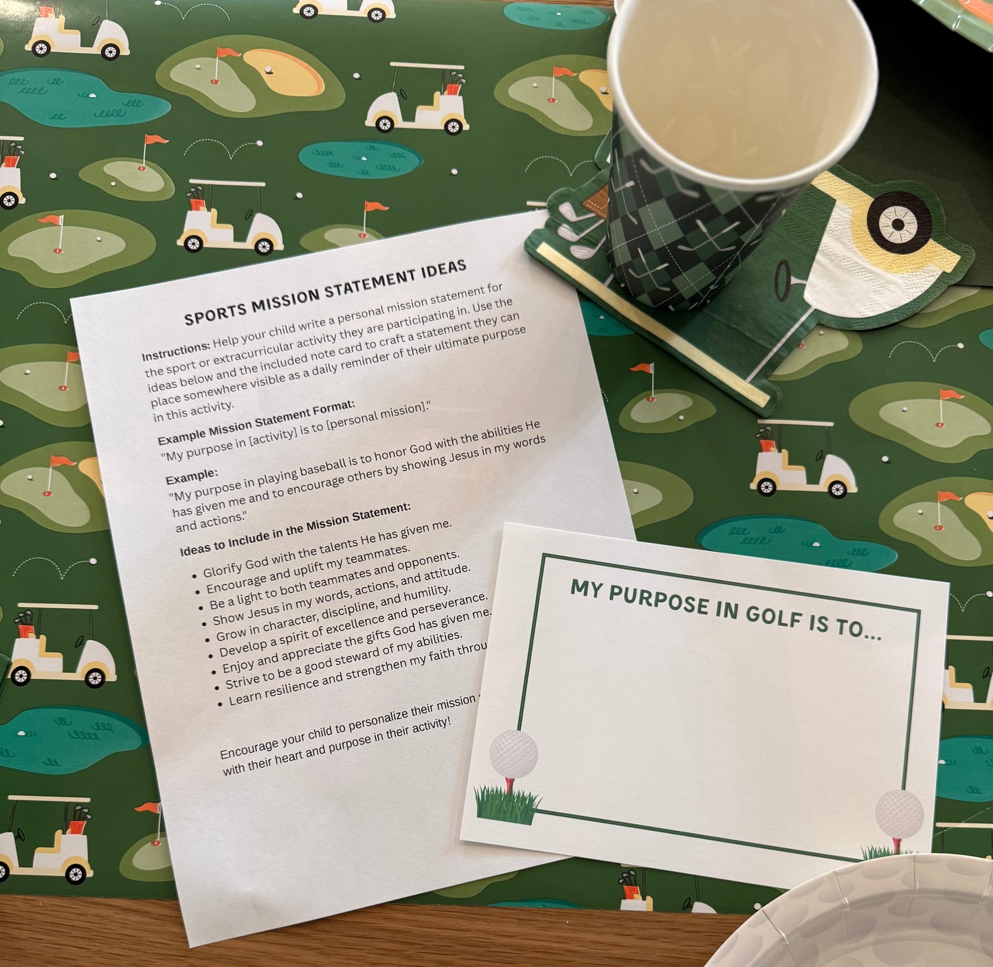 Golf Celebration Setting