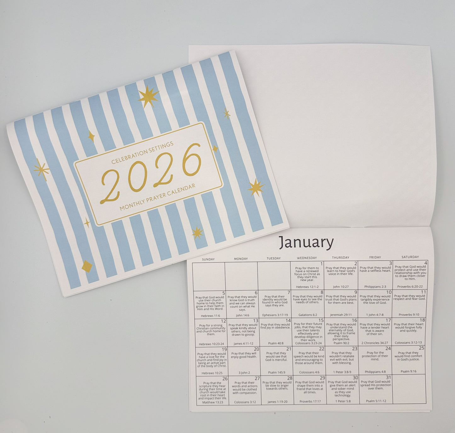 2026 Star Stripe Cover Prayer Calendar