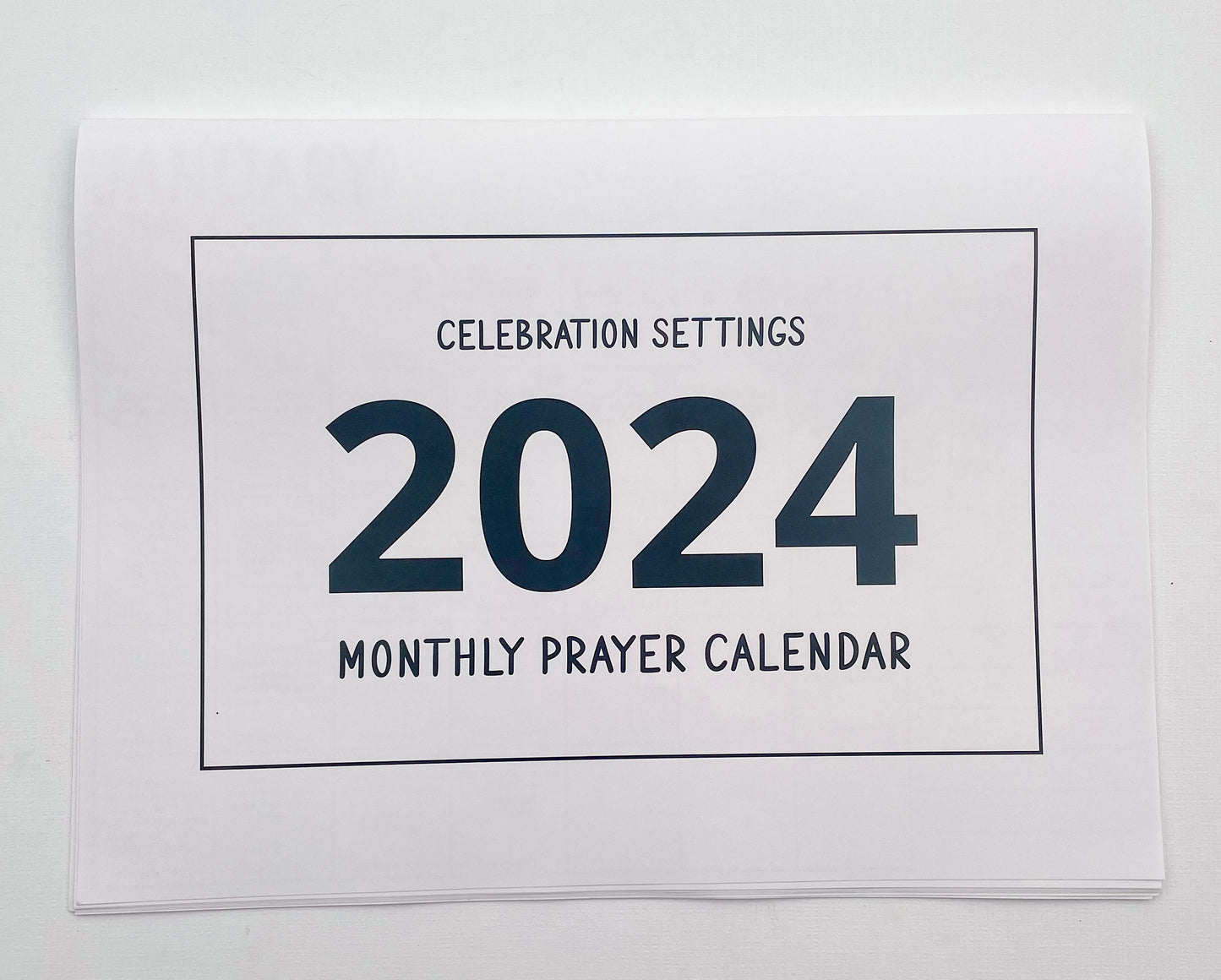 2024 Monthly Prayer Calendar Option 2 (Additional Prayer Request section)