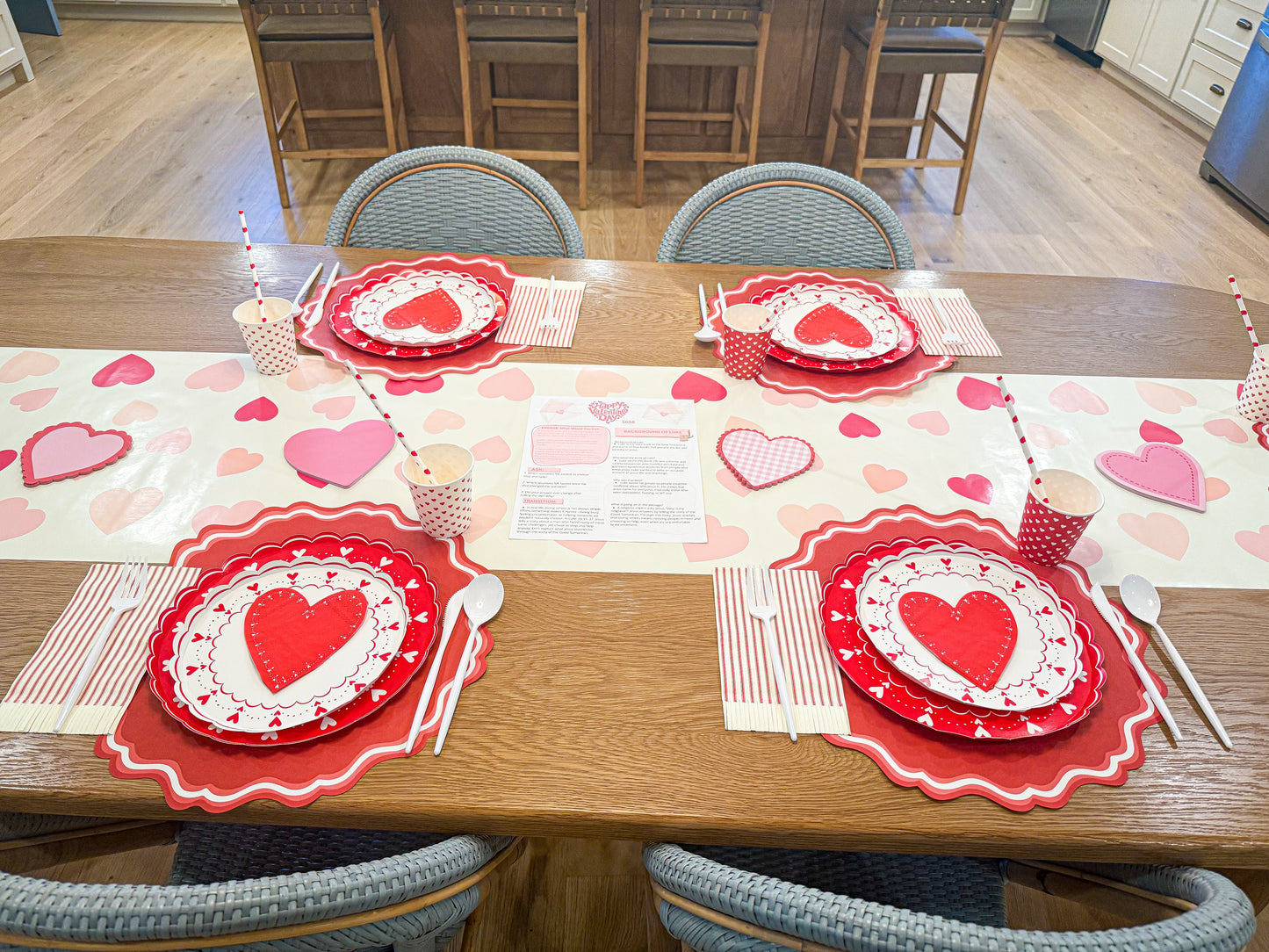 Valentine Day Scratch off Table Runner