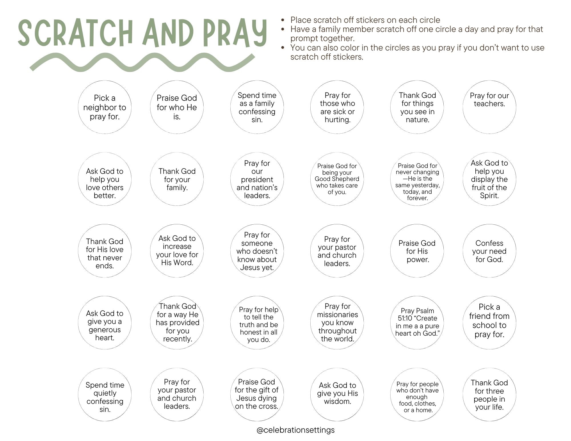 Scratch and Pray – Celebration Settings